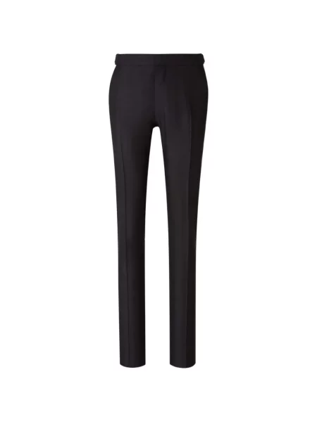 Pantaloni croiți Tom Ford de mătase negru