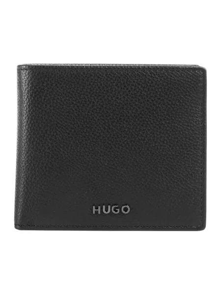 HUGO portfel skórzany Coin czarny