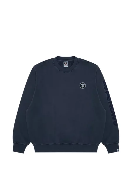 Pulover Aape By A Bathing Ape cu decolteu rotund cu autograf albastru