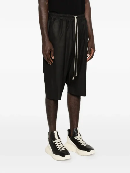 Șnur de strângere pantaloni scurți Rick Owens negru