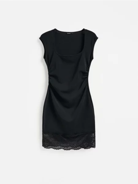 Reserved Rochie mini cu dantelă negru
