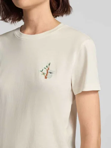 T-shirt z haftem i okrągłym dekoltem Jake*s Casual biała
