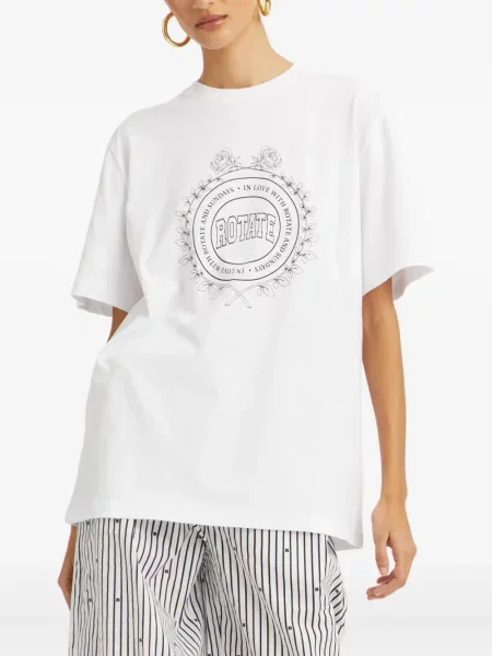 Tricou Rotate Birger Christensen cu imagine alb