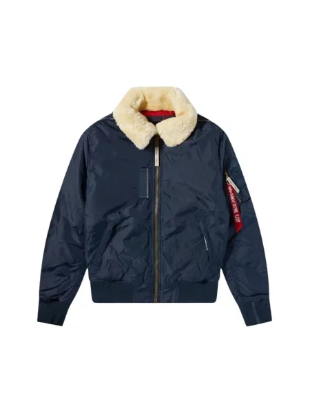 Kurtka skórzana Alpha Industries niebieska