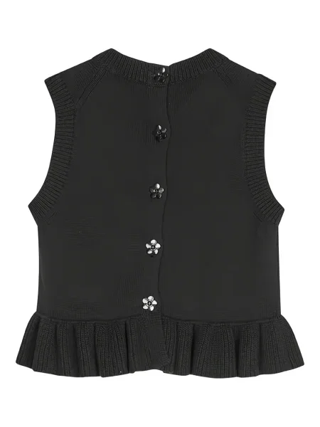Top Cecilie Bahnsen cu volane negru