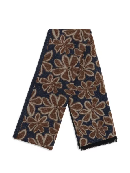 Fular Kiton de mătase cu model floral cu imagine albastru