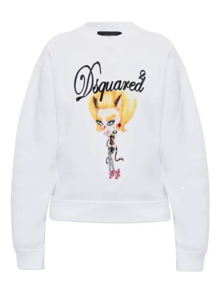 Пуловер Dsquared2 с принт бяло