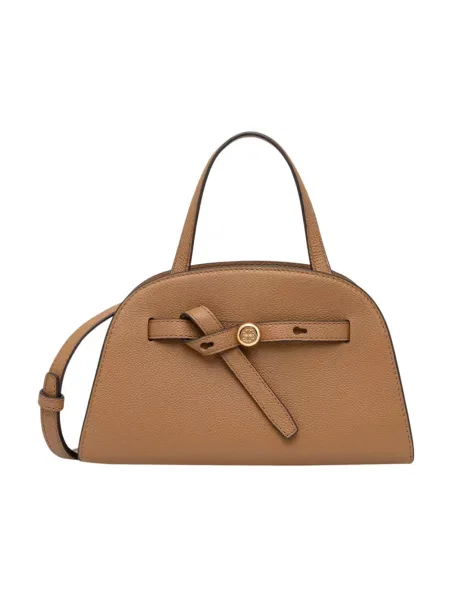 Tory Burch torebka crossbody skórzana Romy Small Bauletto brązowa