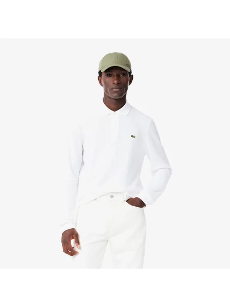Lacoste Koszulka Polo Z Długim Rękawem Classic Fit biała