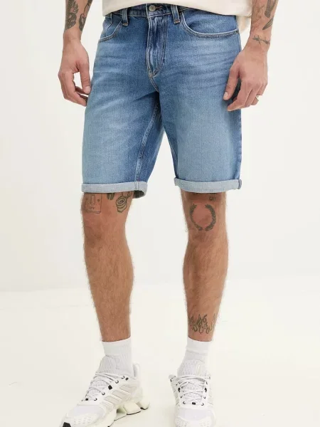 Дънков къс панталон Tommy Jeans синьо