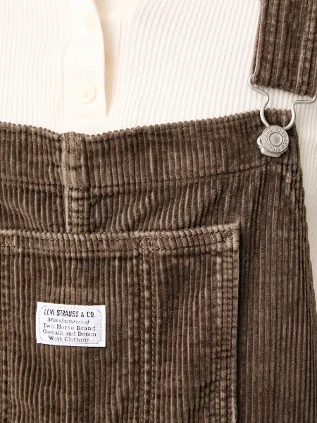 Levi's дънков гащеризон от джинс дамски FL BAGGY OVERALL кафяво