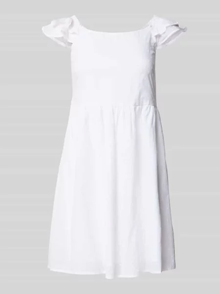 Sukienka mini o kroju slim fit z czystej bawełny model ‘DEFFIE’ Only biała