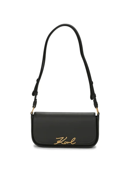 Geanta de piele Karl Lagerfeld K/Signature negru