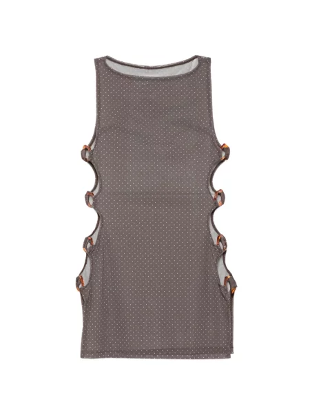 Mała sukienka mini Fae Swim w grochy garniturowa szara