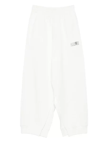 Pantaloni Mm6 Maison Margiela cu imagine alergare alb