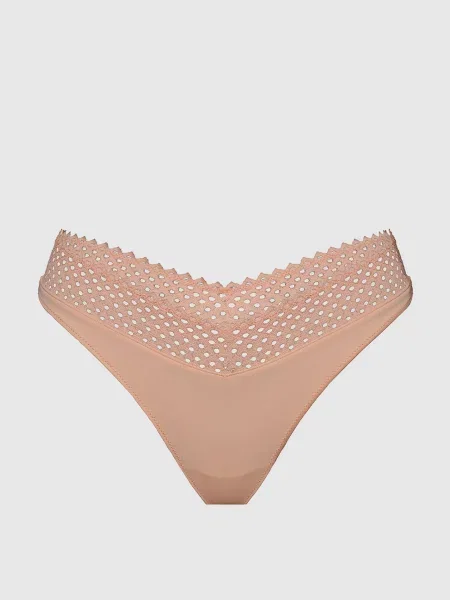Кружевные трусы Wolford бежевые