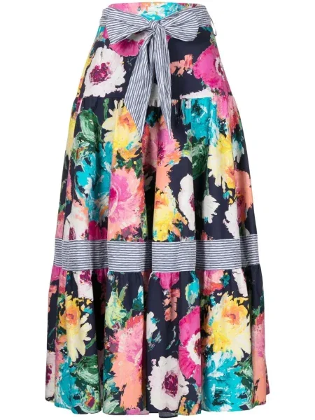 Spódnica midi Talbot Runhof w kwiatki z nadrukiem do kolan