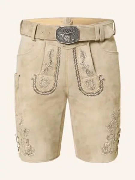 Spieth & Wensky Kožené Kalhoty Herbert béžová