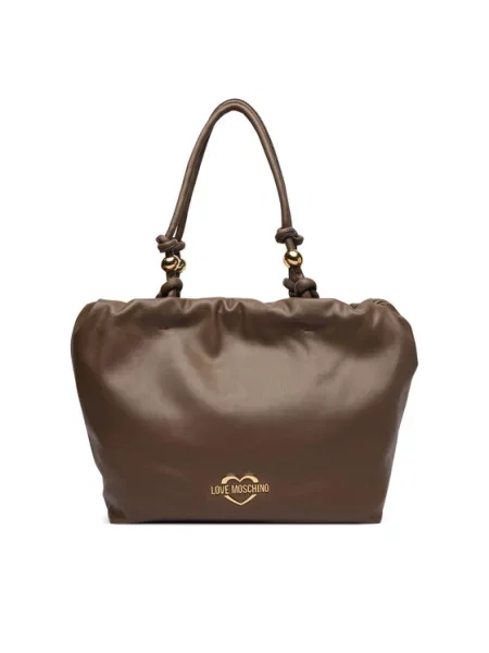 Love Moschino kabelka typu shopper dámska z imitácie kože hnedá