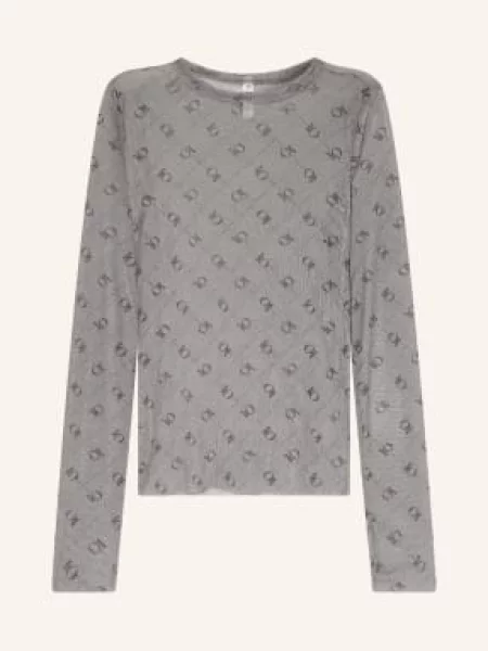 Koszulka Z Długim Rękawem Z Siateczki grau szara