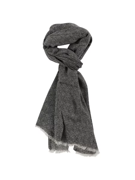 Fular Altea cu model herringbone negru