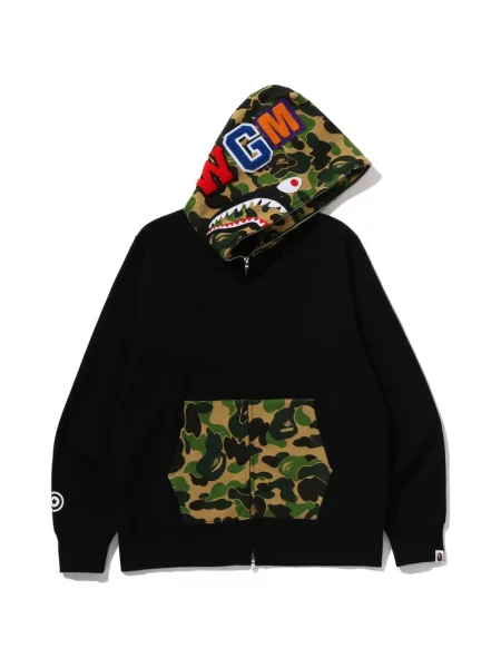 Камуфлажен суичър с качулка A Bathing Ape® с принт черно