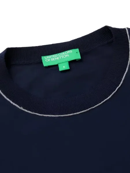 Pulover Benetton cu decolteu rotund albastru