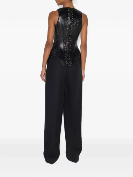 Vestă Elisabetta Franchi din piele negru