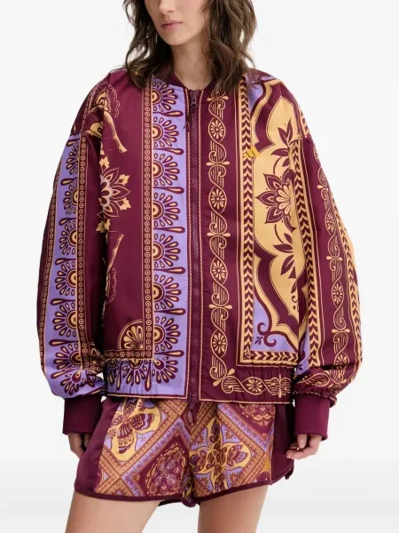 Geacă bomber Adidas cu dungi alb