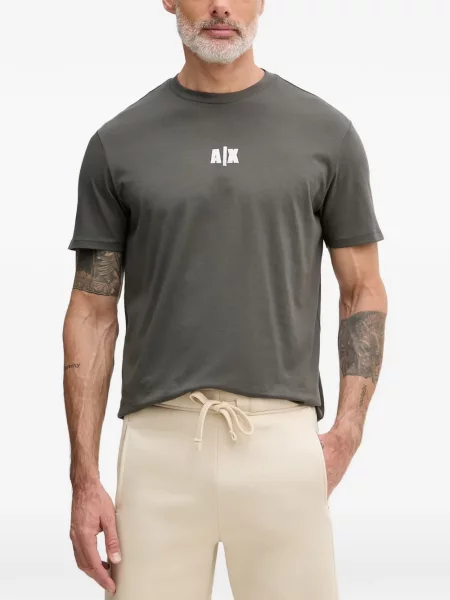 Scurt tricou Armani Exchange cu imagine gri