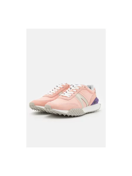 Sneakersy Lacoste skórzane z logo różowe