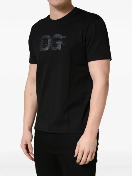 Тениска Dolce & Gabbana с принт с кръгло деколте черно