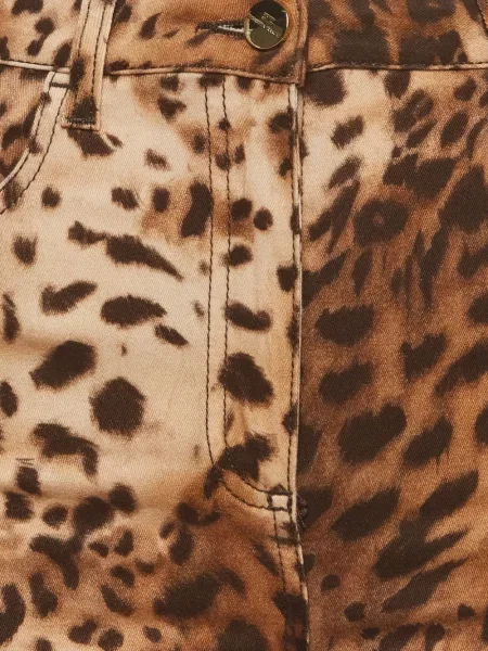 Blugi Elisabetta Franchi cu imagine cu model leopard maro
