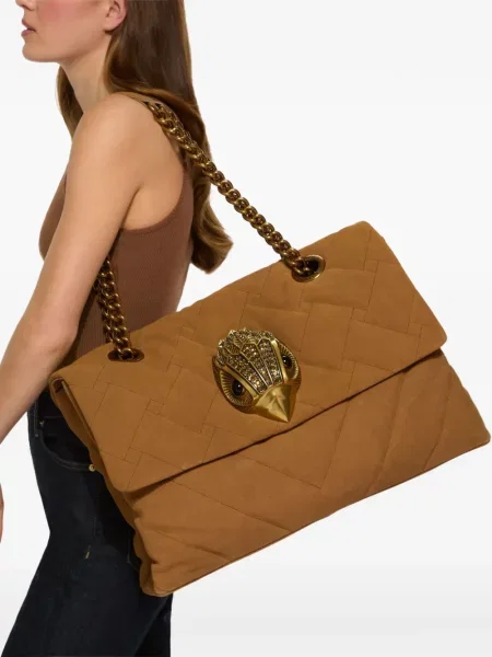 Καπιτονέ τσάντα shopper Kurt Geiger London σουέτ καφέ