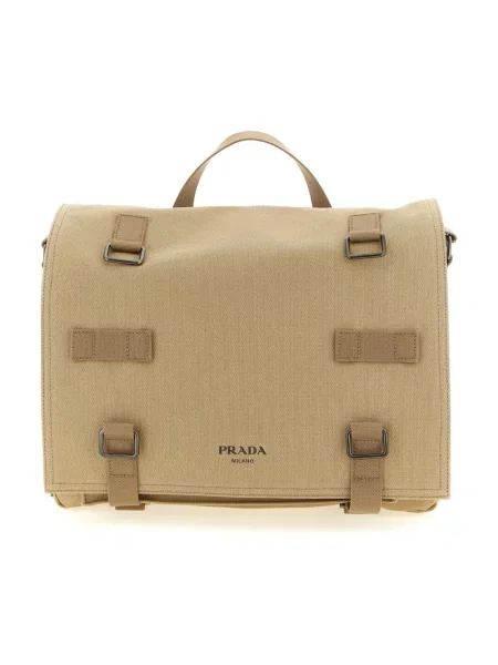 Torba Prada płócienna beżowa