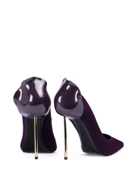Pantofi cu toc Le Silla din piele de căprioară violet