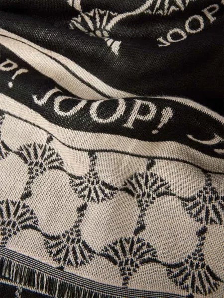 Szal z nadrukiem z logo Joop! czarna
