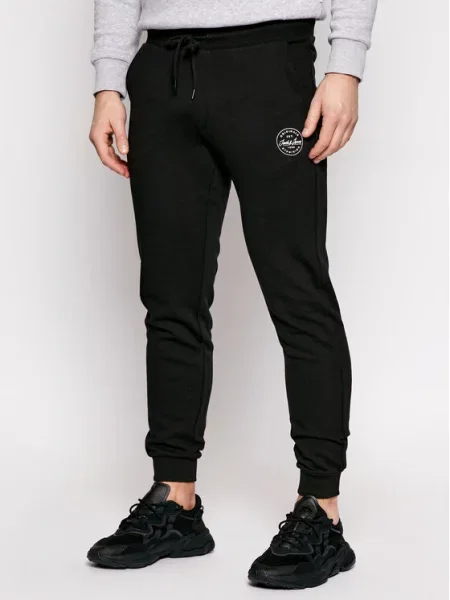 JACK & JONES Hlače Gordon črna bela