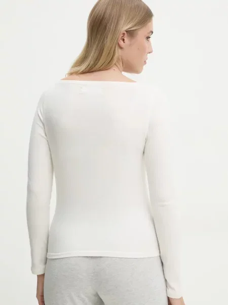 Tričko s dlouhým rukávem Abercrombie & Fitch béžová