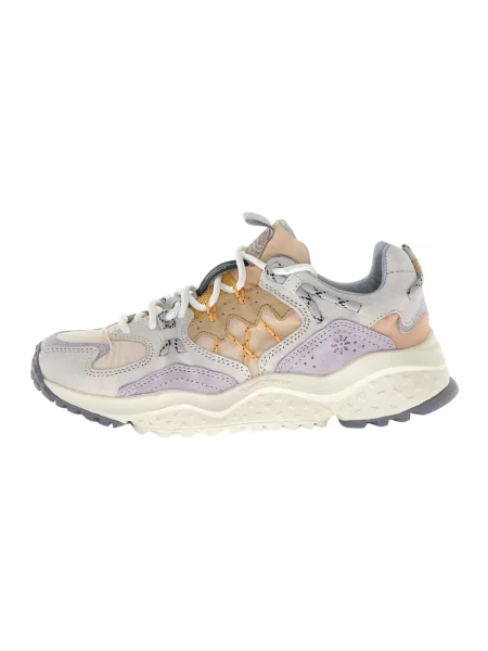 Sneakersy Flower Mountain skórzane w kwiatki fioletowe