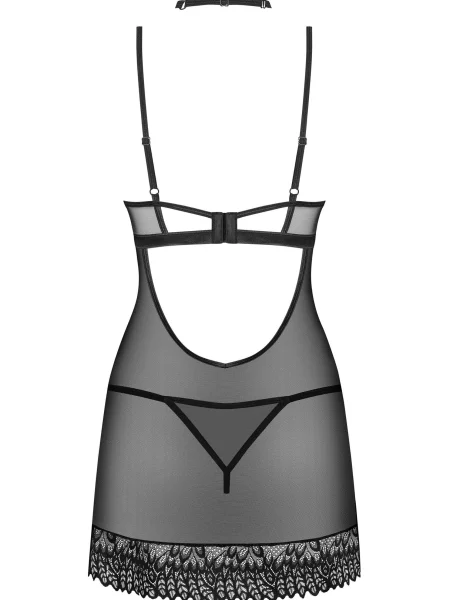 Комплект: пеньюар и трусики Комплект_Obsessive_Donarella_chemise чорний