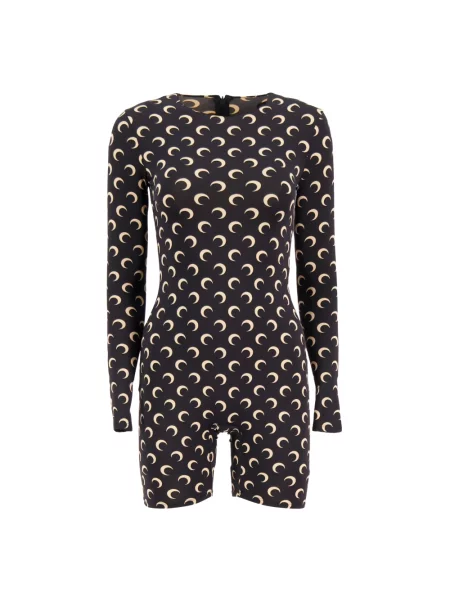 Krótki kombinezon Marine Serre z dżerseju czarny