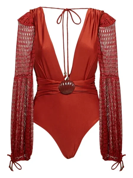 Body Patbo z dekoltem w serek czerwony