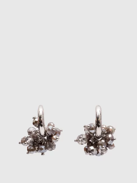 Серьги Peserico с бисером коричневые