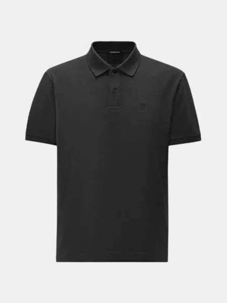 Поло CP Company бавовна/еластан чорний