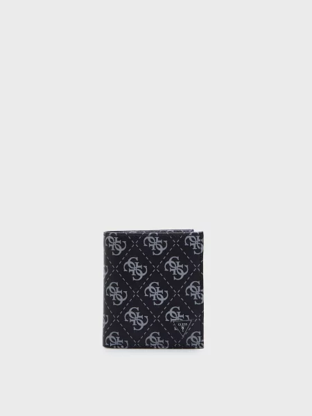 Шкіряний гаманець Guess чорний