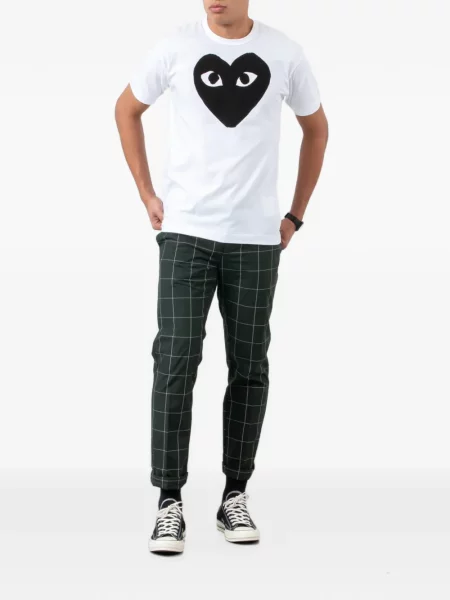 Tričko Comme Des Garçons Play s potiskem se srdcovým vzorem bílé