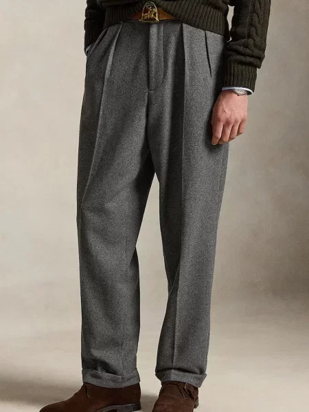 Polo Ralph Lauren pantaloni pentru bărbați cu lână gri