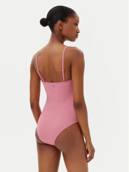 Jednodílné plavky ROXY Solid Beach Classics Bandeau heather rose růžové