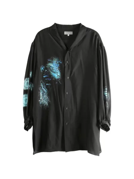 Gulerat fular Yohji Yamamoto cu imagine negru